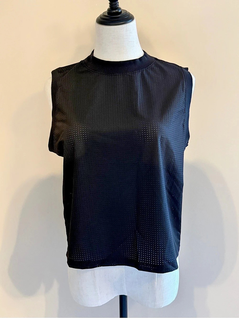 Calia Mesh High-Neck Athletic Tank in Black